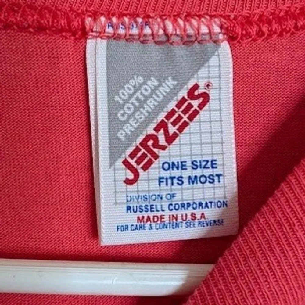 Jerzees Unisex‎ Nightgown One Size Red Cotton Short Sleeve Crew Neck Alaska
